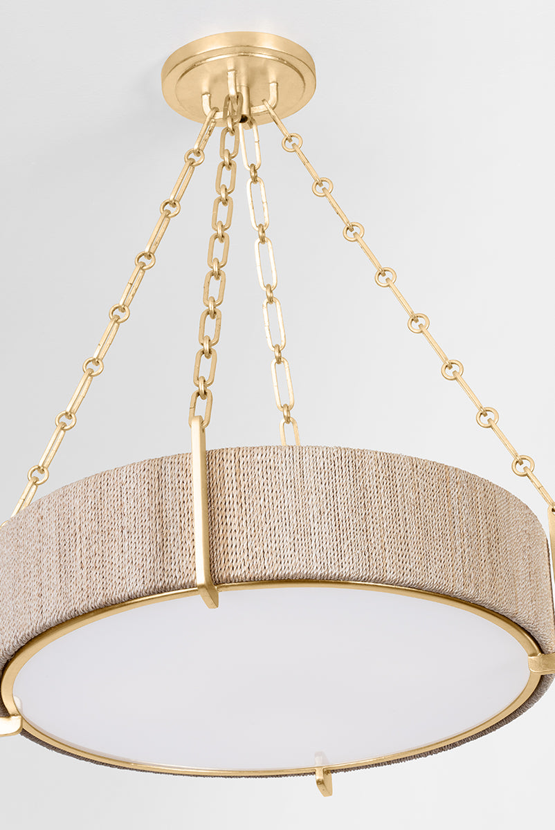 Quebec 4/6Lt Chandelier - Gold Leaf