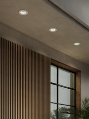 Kos Recessed Outdoor Ceiling Light in Matt White/Textured Black GU10 IP65