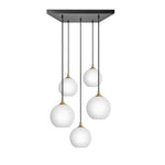Chelsea Opal Glass Globe 5 Wire Square Cluster Lights - 9 inch