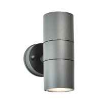 Arbo Carbon Fibre Up & Down Wall Light with Clear Tempered Glass - Anthracite