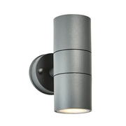 Arbo Carbon Fibre Up & Down Wall Light with Clear Tempered Glass - Anthracite