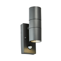 Arbo Carbon Fibre Up & Down Wall Light with PIR - Anthracite