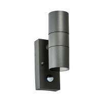 Arbo Carbon Fibre Up & Down Wall Light with PIR - Anthracite