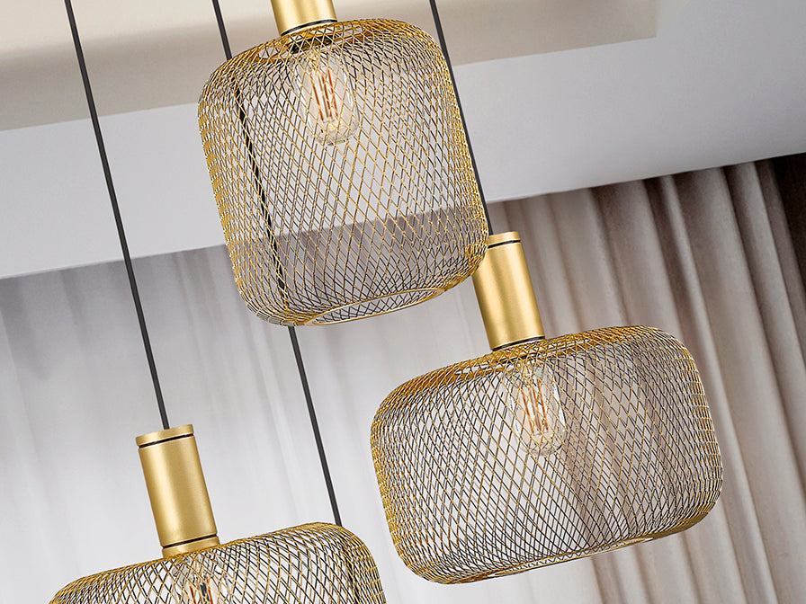 Osiris Lamp 4L Gold-Black/Golden Paint E27 Ip20 Dimmable