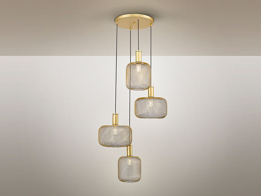 Osiris Lamp 4L Gold-Black/Golden Paint E27 Ip20 Dimmable