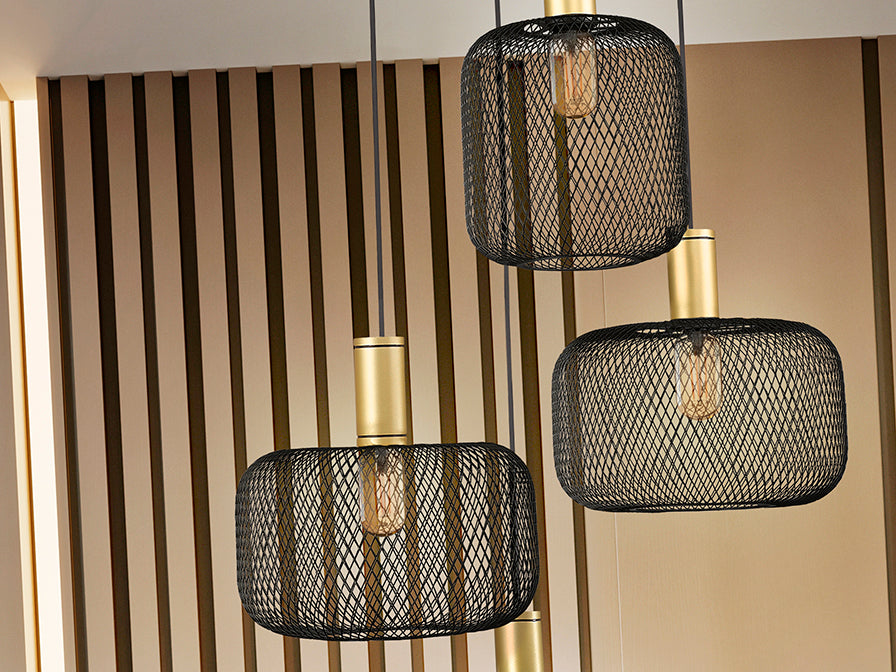 Osiris Lamp 4L Gold-Black/Golden Paint E27 Ip20 Dimmable