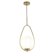 Avalon Pendant - Gold Metal & Opal Glass