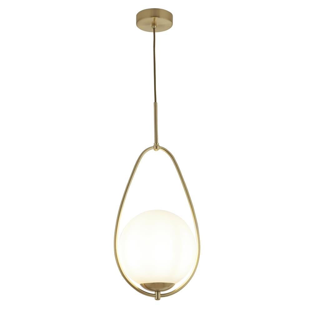 Avalon Pendant - Gold Metal & Opal Glass
