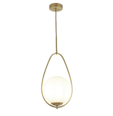 Avalon Pendant - Gold Metal & Opal Glass