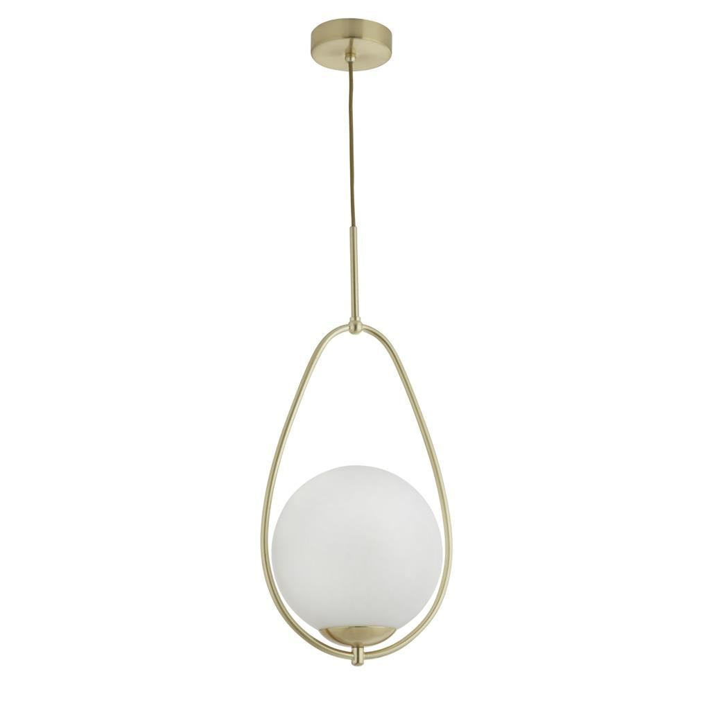 Avalon Pendant - Gold Metal & Opal Glass