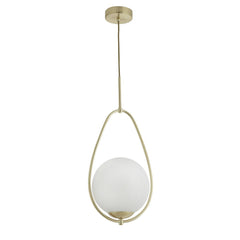 Avalon Pendant - Gold Metal & Opal Glass
