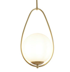 Avalon Pendant - Gold Metal & Opal Glass