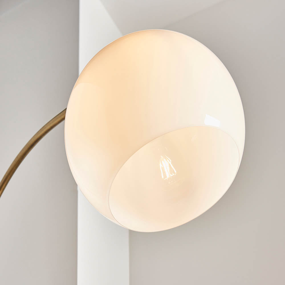 Lumora Floor Lamp - White Grey Base/Black Base E27