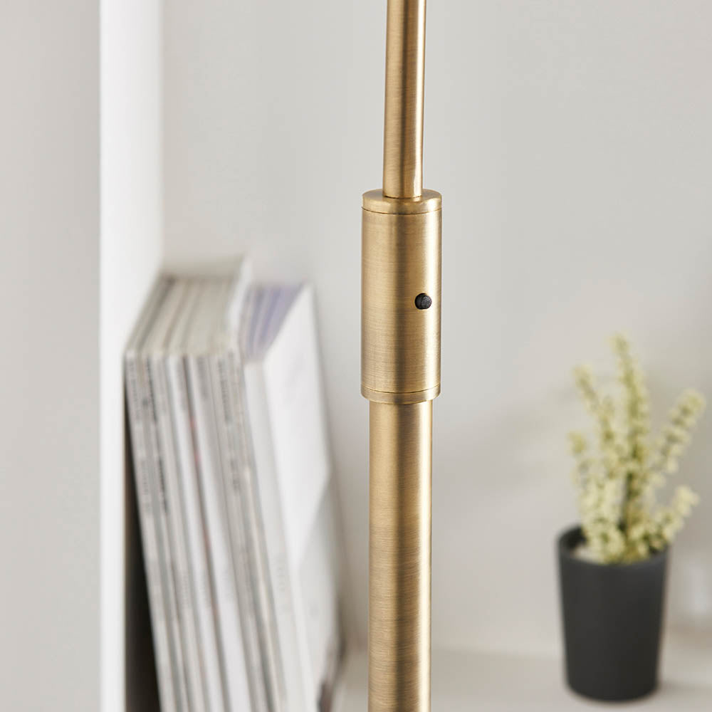 Lumora Floor Lamp - White Grey Base/Black Base E27