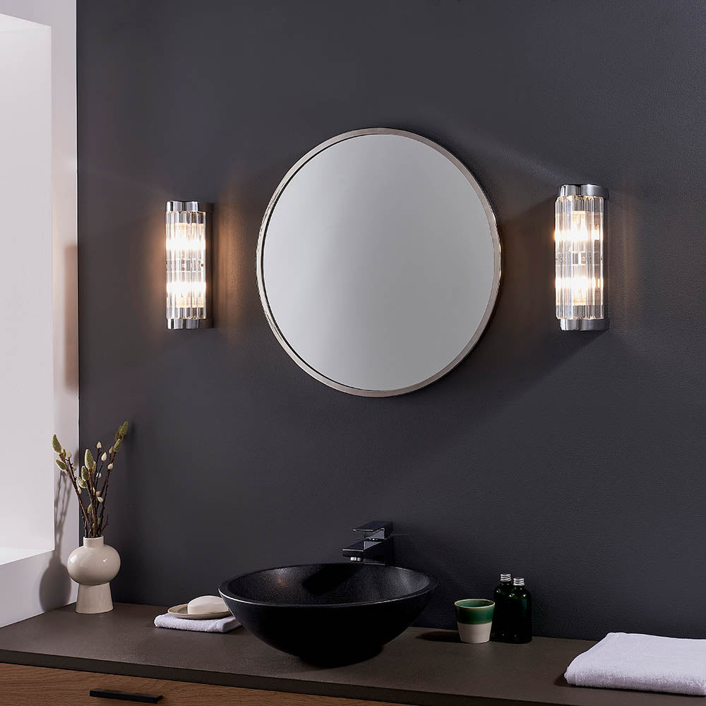 Kimmel 2Lt Bathroom Wall Light IP44 - Crystal & Chrome