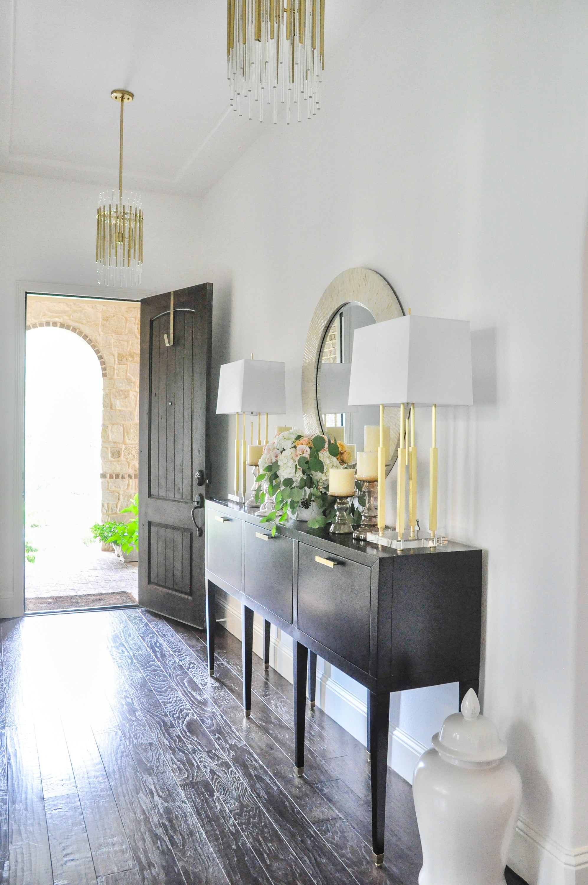 Wallis 6/8Lt Pendant - Brass/Nickel