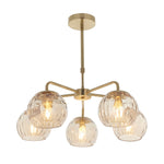 Amber 5Lt Pendant Centre Light - Champagne / Brass Finish
