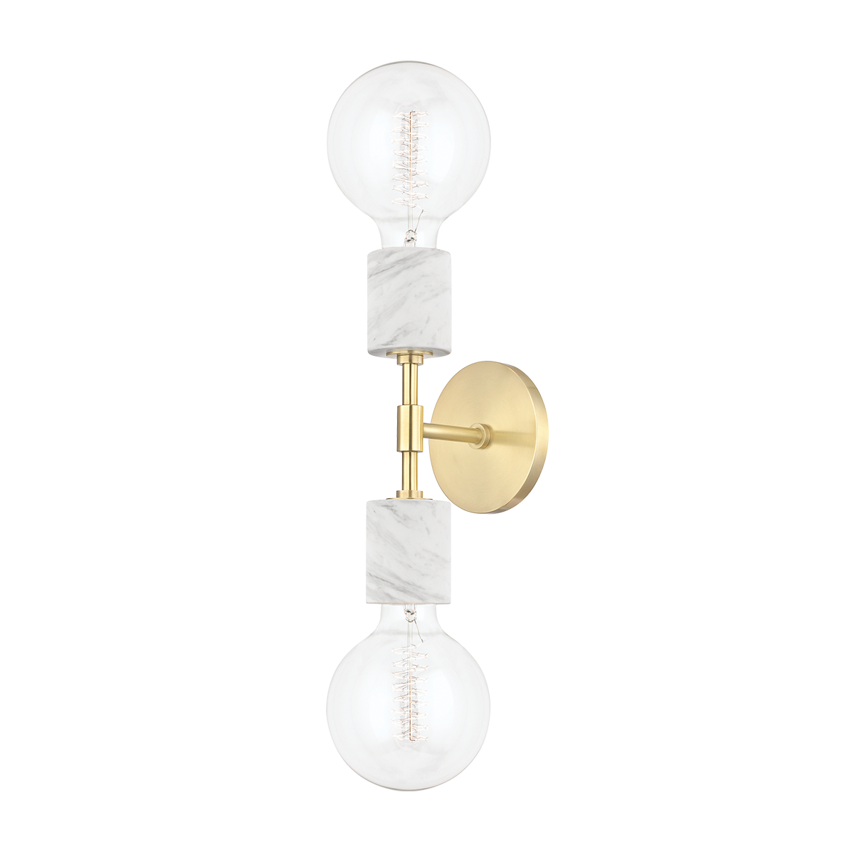 Asime 2Lt Wall Sconce - Brass/Nickel