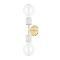 Asime 2Lt Wall Sconce - Brass/Nickel