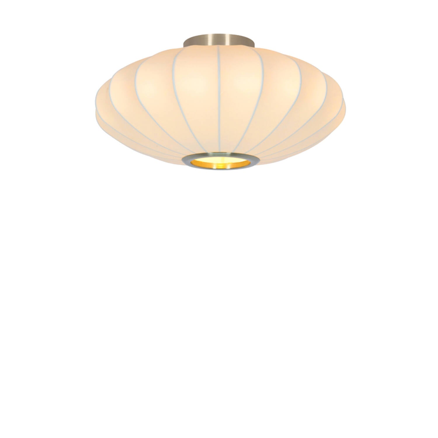 Fay Semi Flush Ceiling Light- White/ Brown Finishes