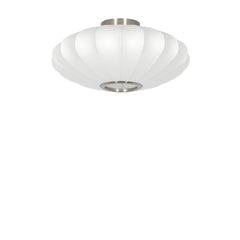 Fay Semi Flush Ceiling Light- White/ Brown Finishes