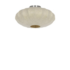 Fay Semi Flush Ceiling Light- White/ Brown Finishes