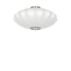 Fay Semi Flush Ceiling Light- White/ Brown Finishes