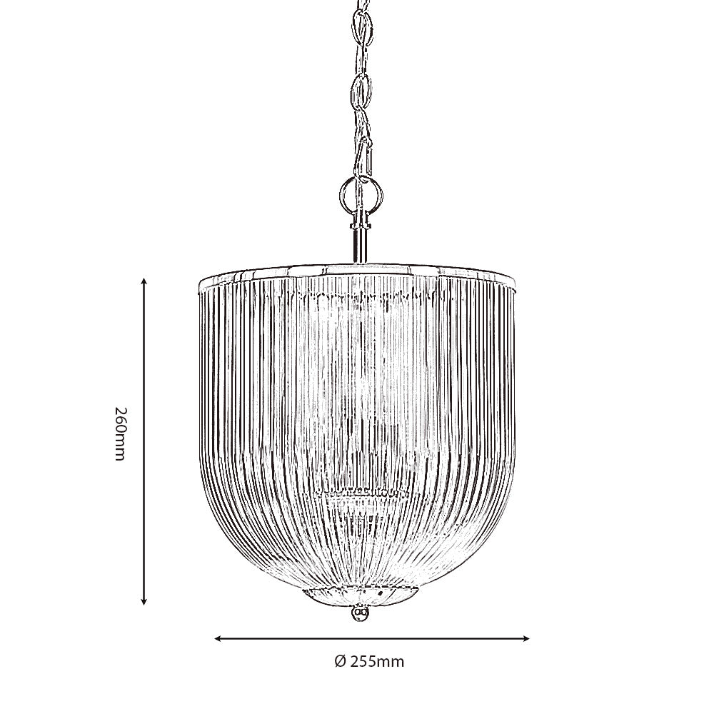 Kalat Fishbowl Pendant - Antique Brass/Chrome