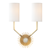 Borland 2Lt Wall Sconce - Brass/Nickel