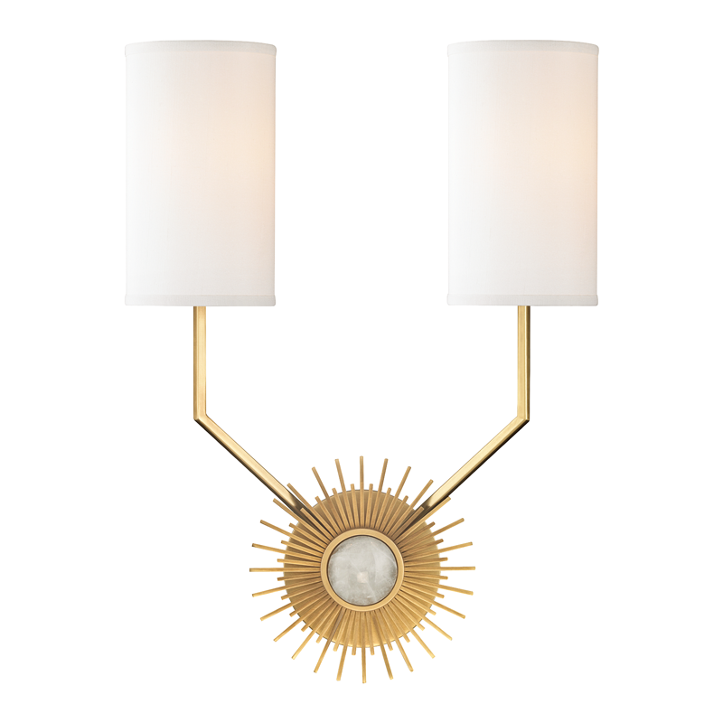 Borland 2Lt Wall Sconce - Brass/Nickel
