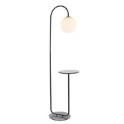 Polaris Floor Lamp With Table - Satin Black Finish E27