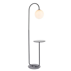 Polaris Floor Lamp With Table - Satin Black Finish E27