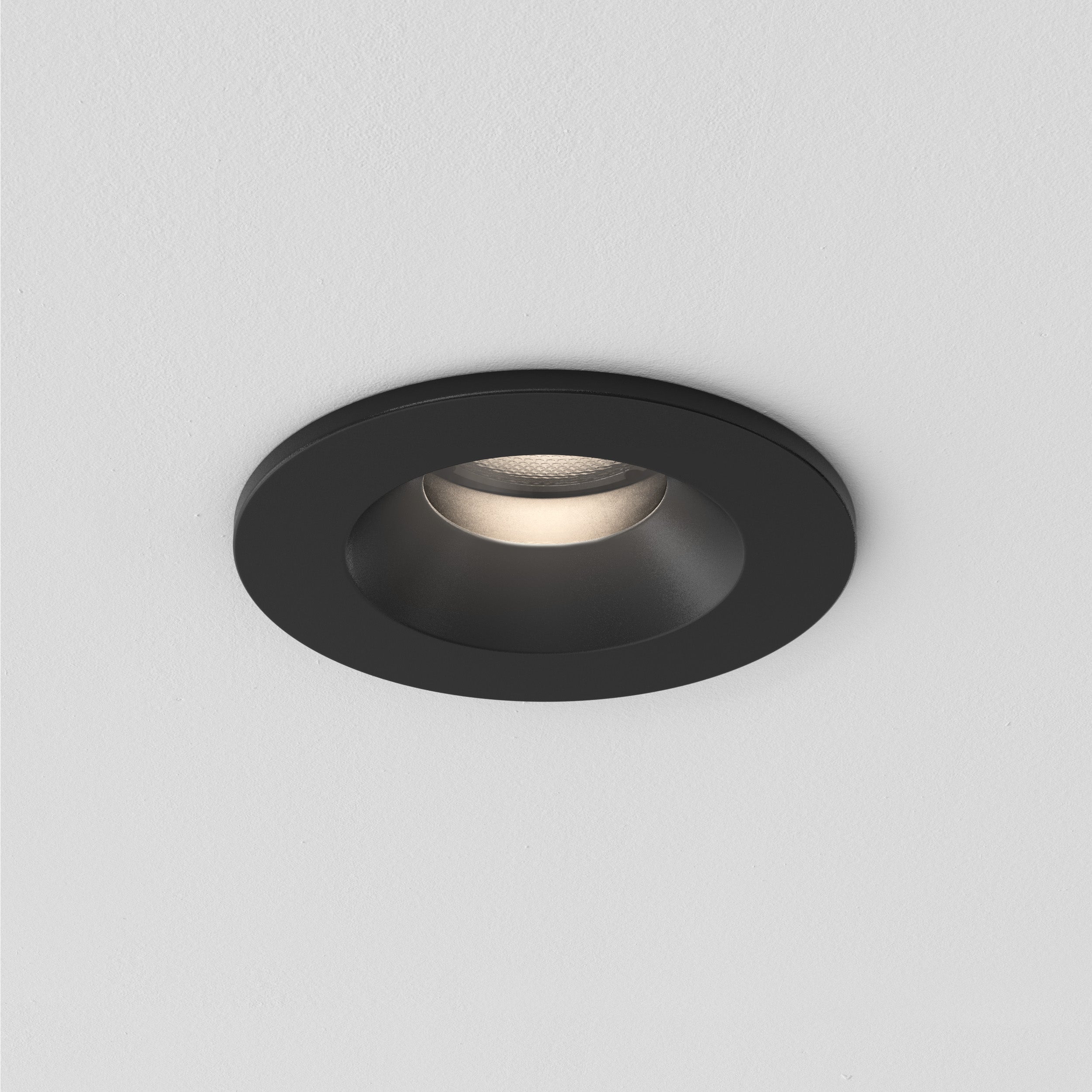 Kos Recessed Outdoor Ceiling Light in Matt White/Textured Black GU10 IP65