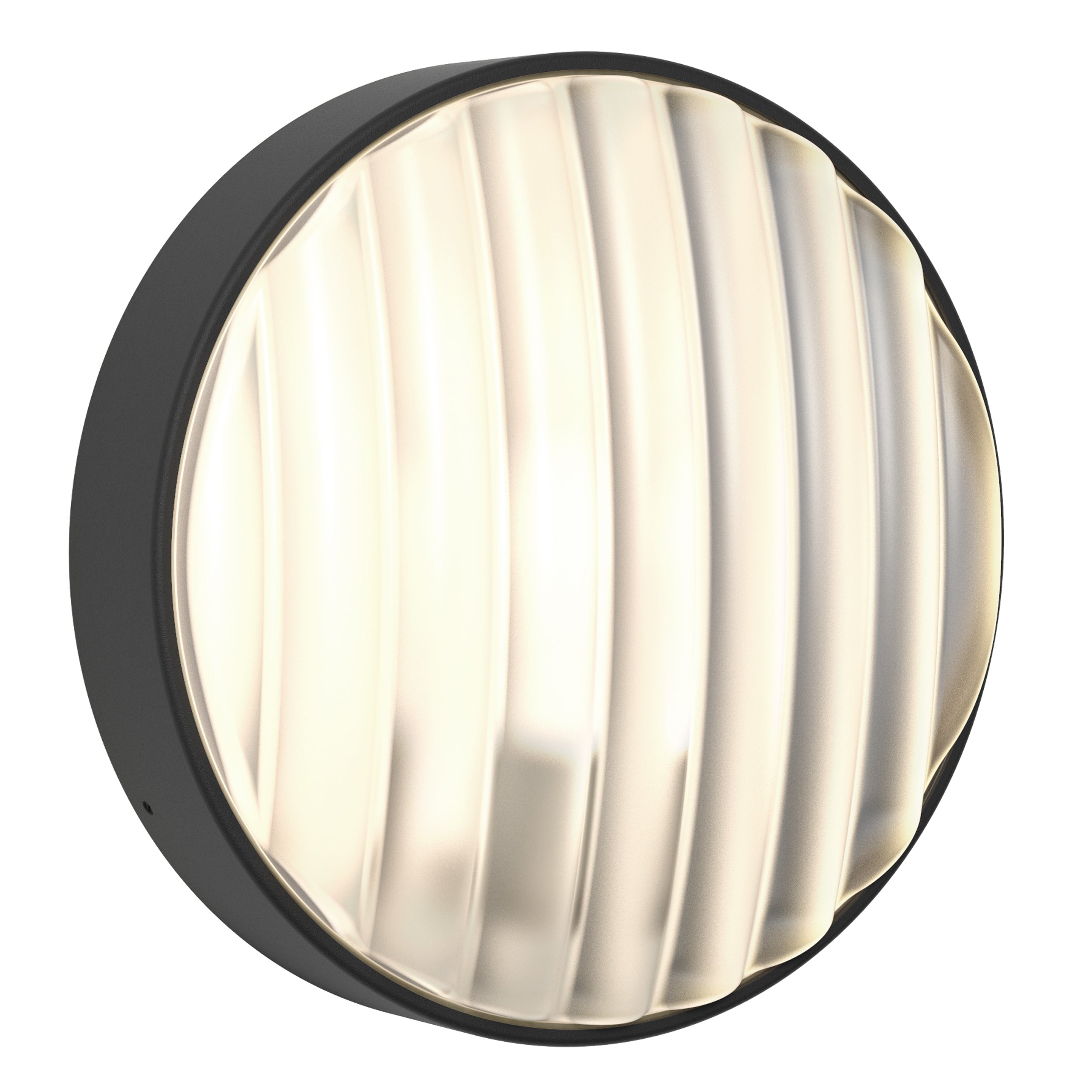 Montreal Round 220/300 Outdoor Wall Light- Black/ Brushed Stainless Steel