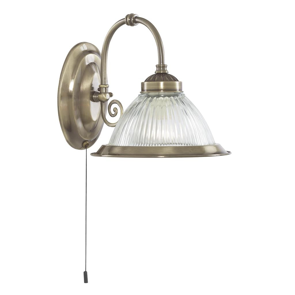 American Diner 1Lt Wall Light - Antique Brass