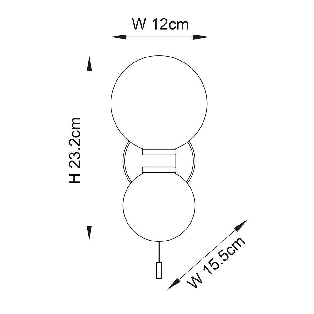 Merger 2Lt Bathroom Wall Light IP44