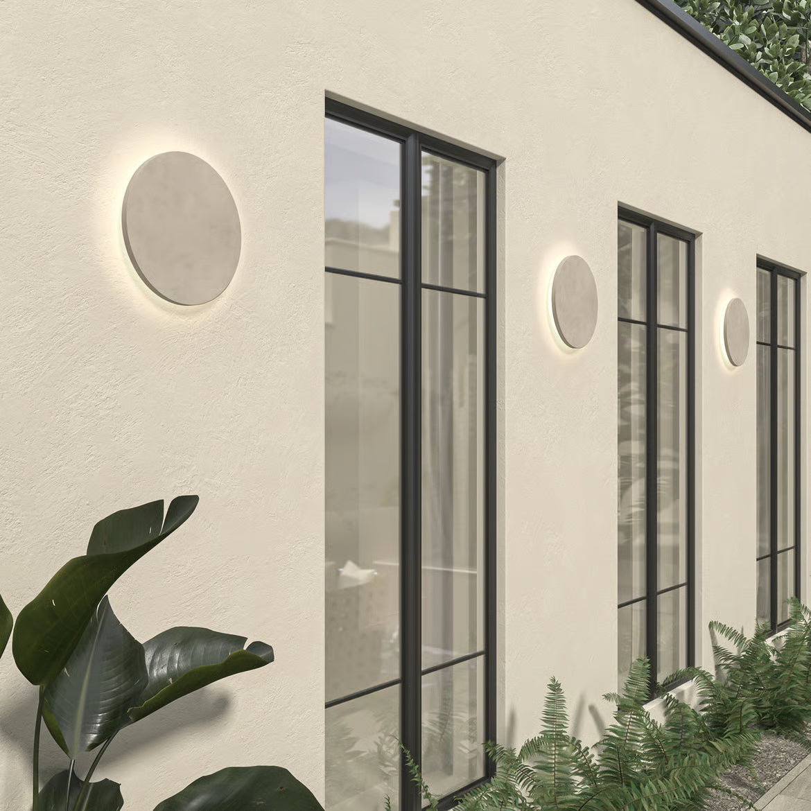 Eclipse RoundMatt Concrete/Plaster- Finish Wall Light