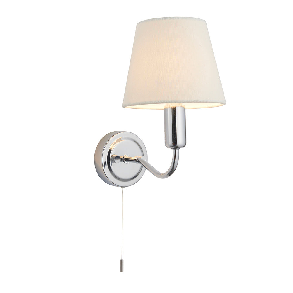 Yale 1Lt Bathroom Wall Light IP44 - Satin Gold/Chrome