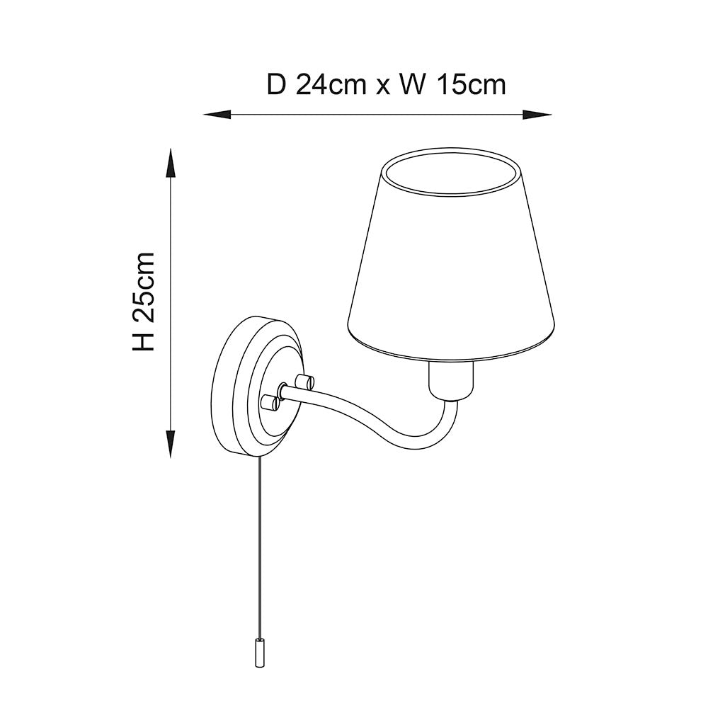Yale 1Lt Bathroom Wall Light IP44 - Satin Gold/Chrome