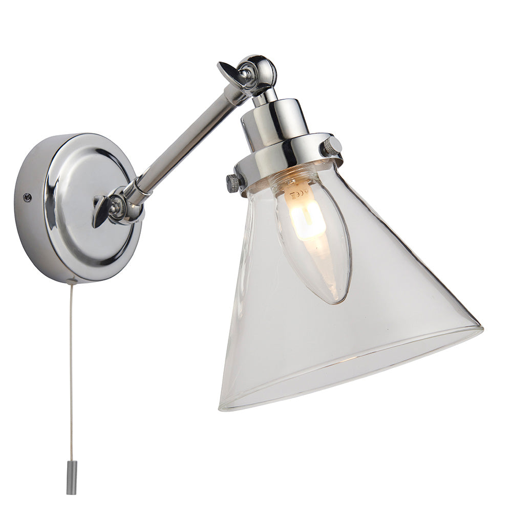 Loyala 1Lt Bathroom Wall Light IP44 - Satin Gold/ Chrome