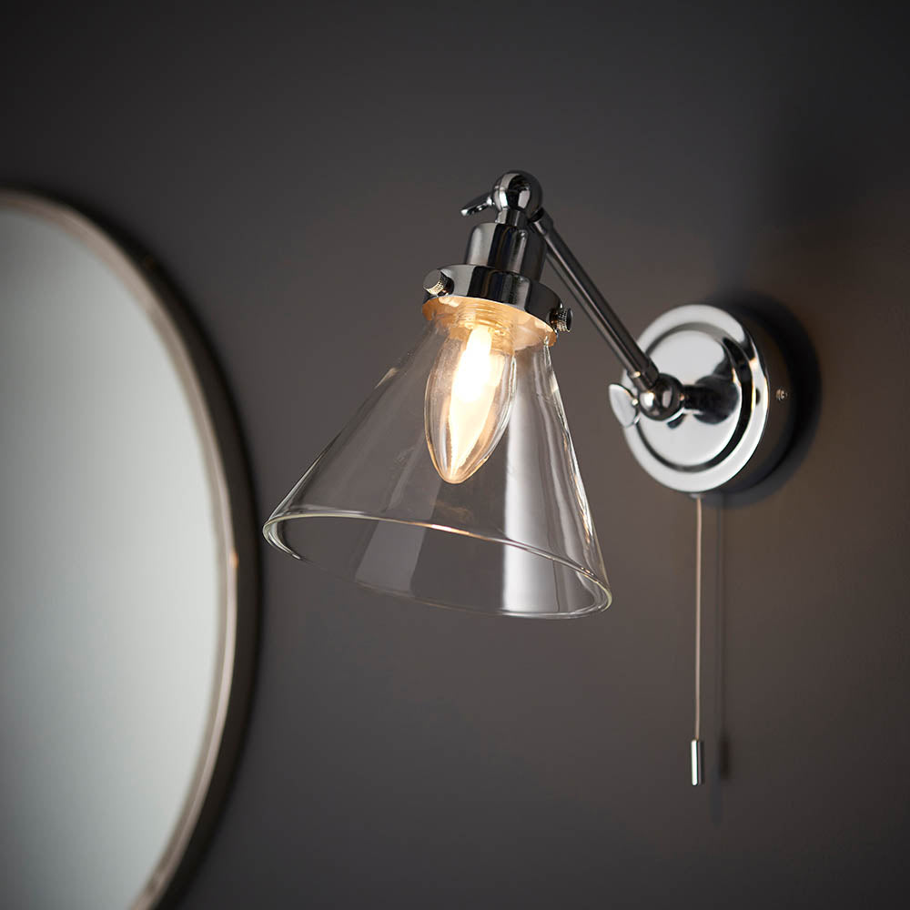 Loyala 1Lt Bathroom Wall Light IP44 - Satin Gold/ Chrome