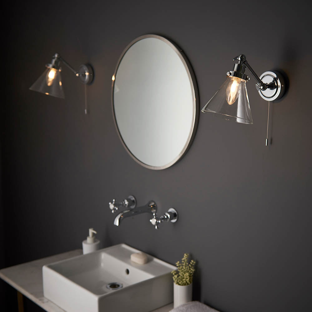 Loyala 1Lt Bathroom Wall Light IP44 - Satin Gold/ Chrome