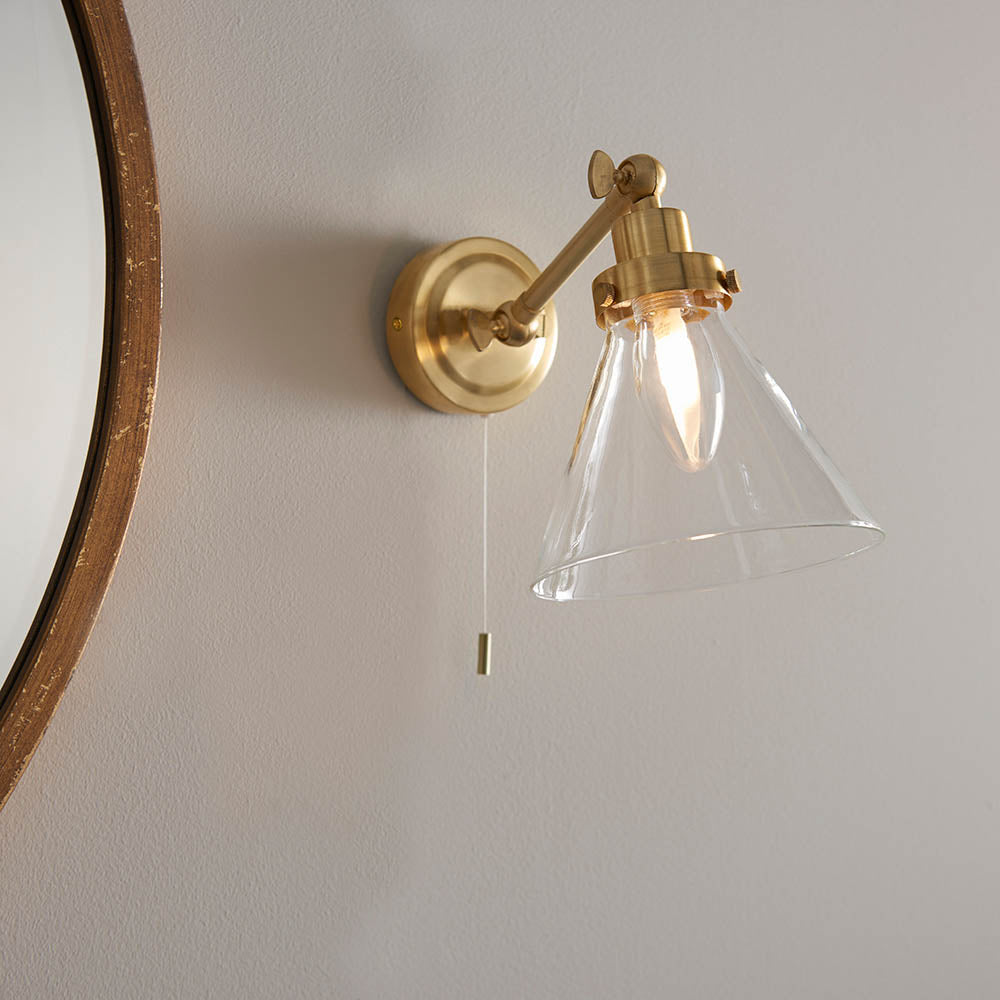 Loyala 1Lt Bathroom Wall Light IP44 - Satin Gold/ Chrome
