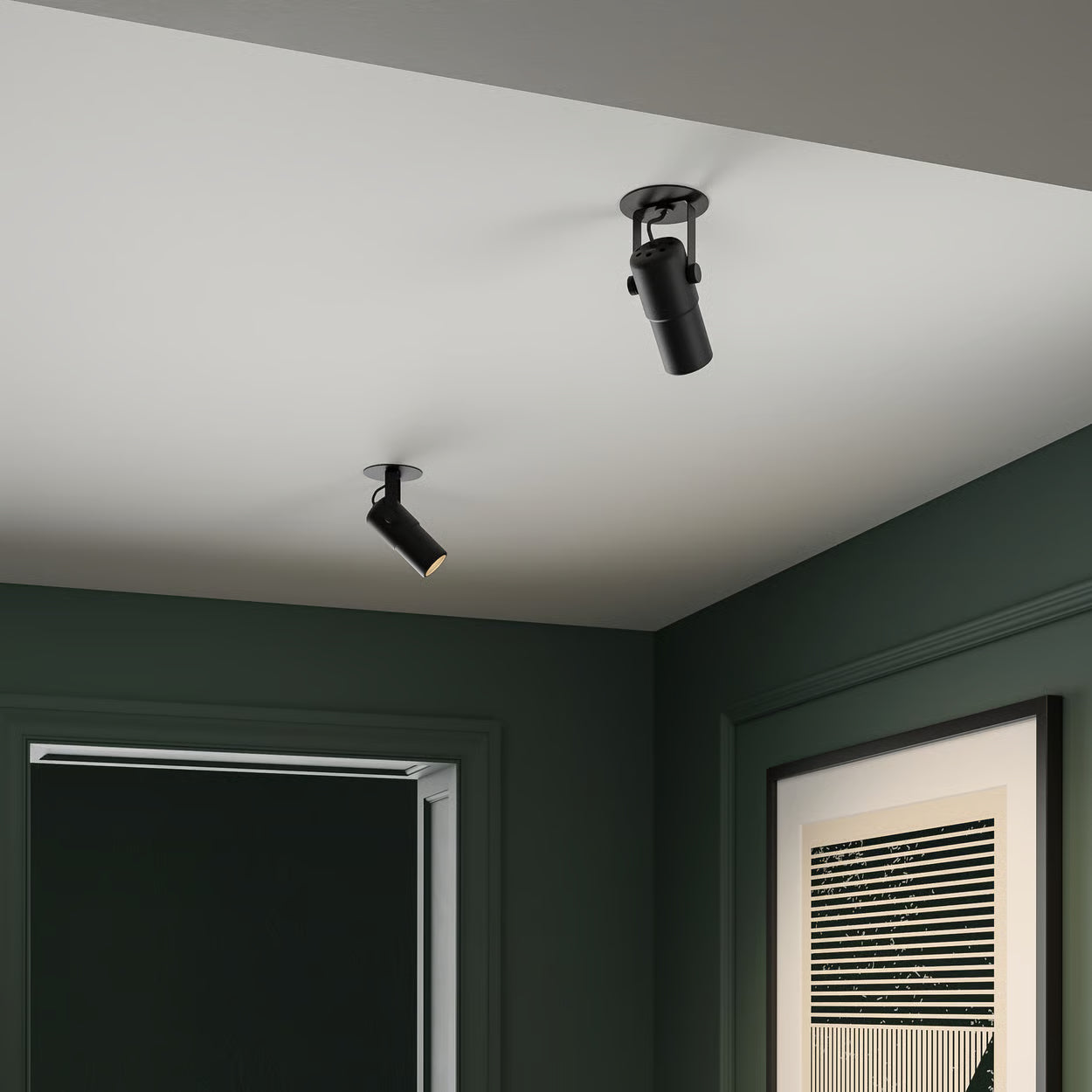 Stage Recessed Ceiling Light - Matt Black