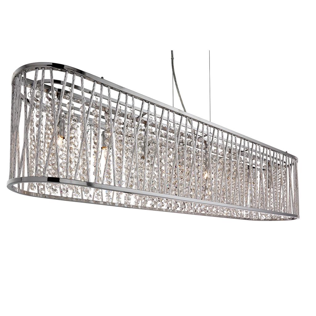 Elise 8Lt Kitchen Light - Chrome Metal & Clear Crystal