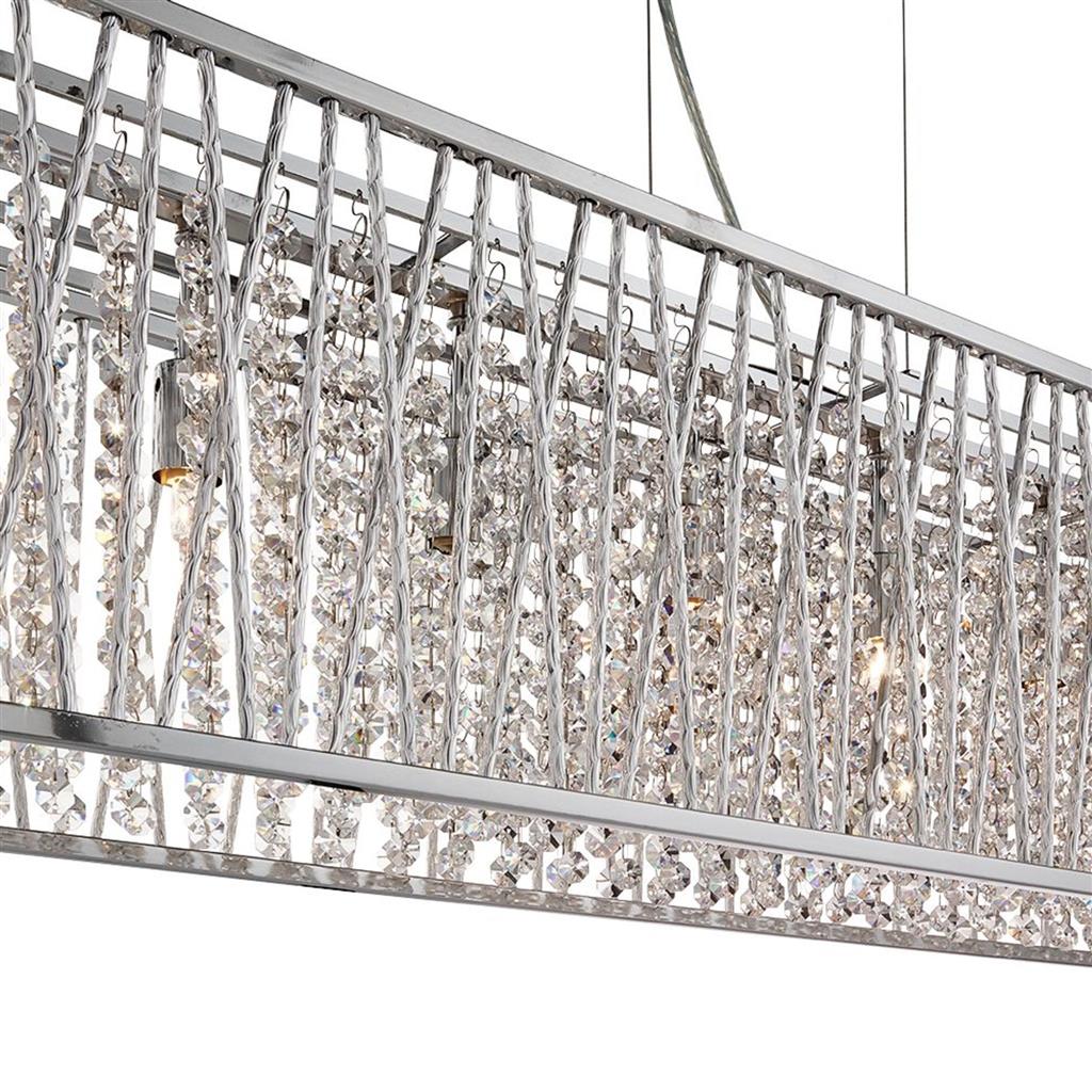 Elise 8Lt Kitchen Light - Chrome Metal & Clear Crystal