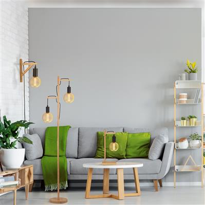 Woody Wooden Table Lamps - Matt Black