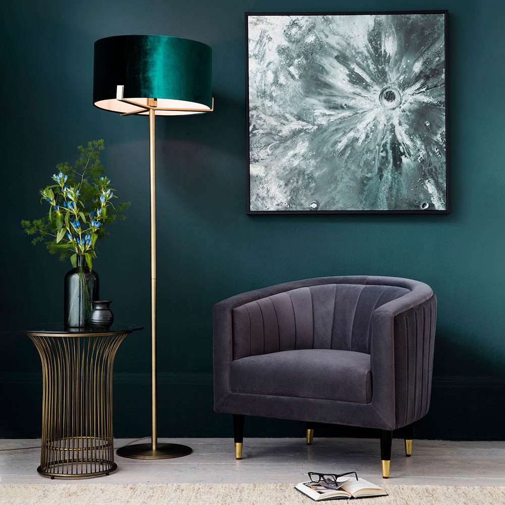 Marriott Floor Lamp Antique Brass/Brushed Bronze E27