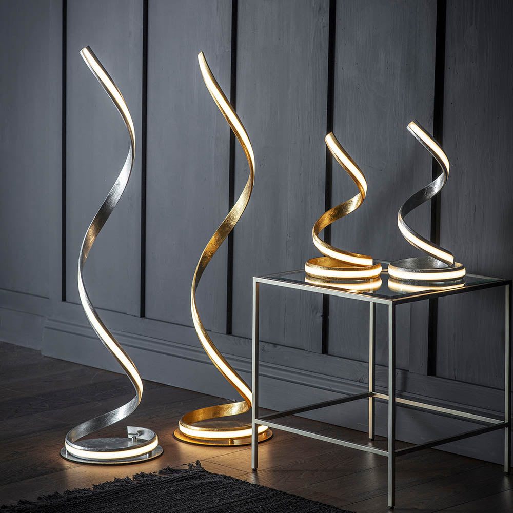 Castor Floor Lamp - Chrome/Gold/Silver Finish Integrated LED