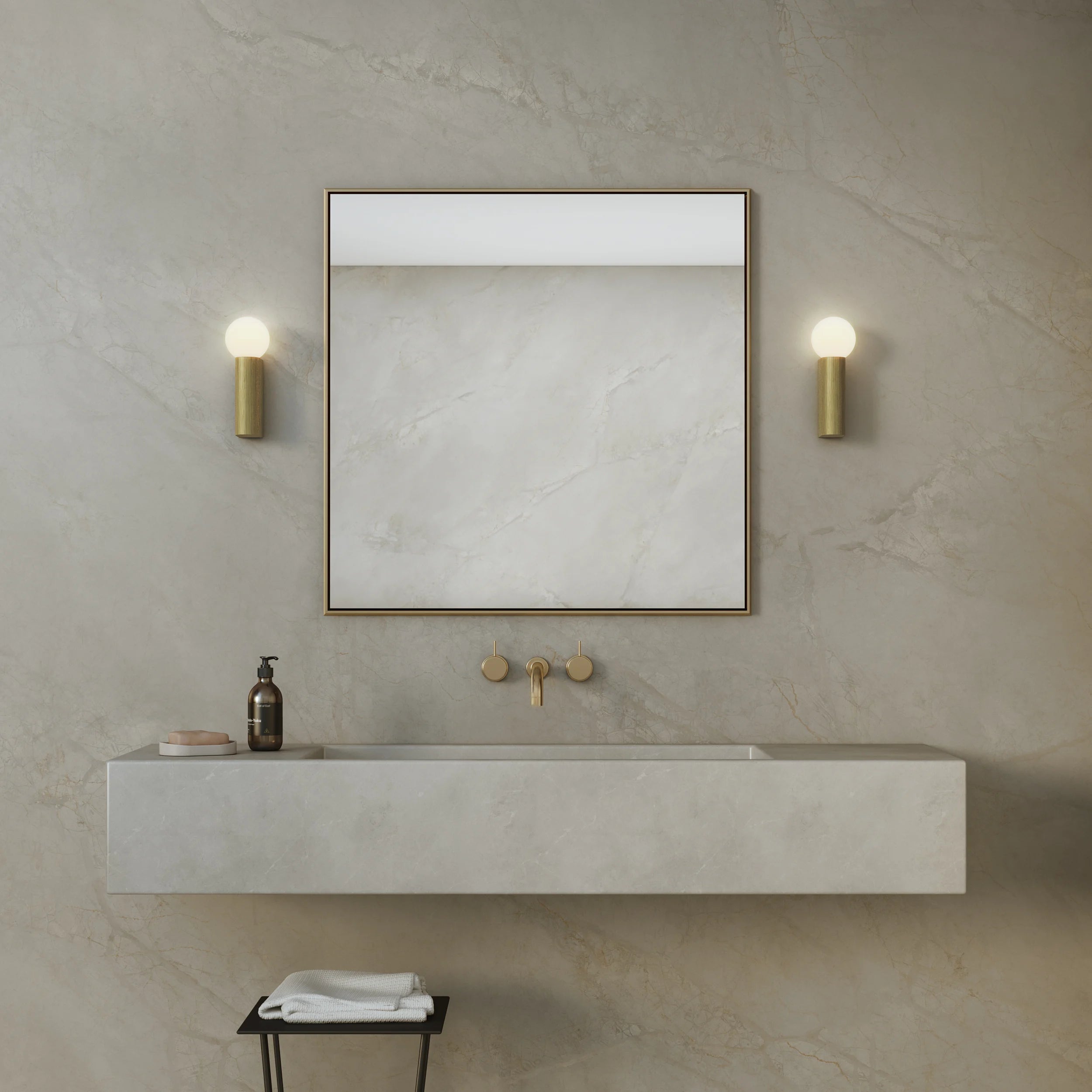 Ortona Single/ Twin Bathroom Wall Light- Matt Brushed Brass Finish